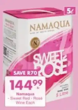 President Liquor Namaqua Sweet Red, Rosé Wine Each offer