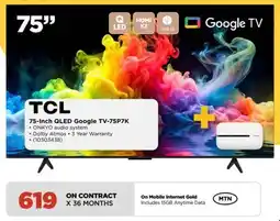 HiFi Corp TCL 75-Inch QLED Google TV-75P7K offer