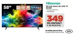 HiFi Corp Hisense 58-inch Smart 4K UHD TV 58A6N offer