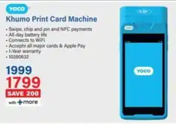 Incredible Connection Yoco Khumo Print Card Machine offer