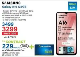 Incredible Connection SAMSUNG Galaxy A16 128GB offer