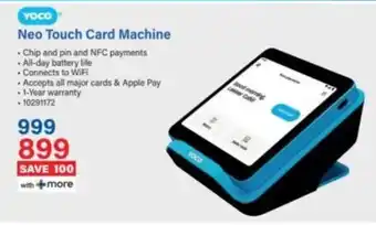 Incredible Connection Yoco Neo Touch Card Machine offer