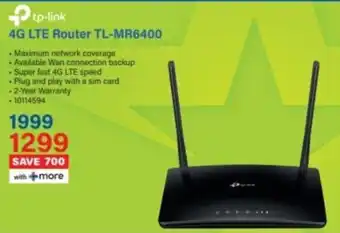 Incredible Connection Tp-link 4G LTE Router TL-MR6400 offer