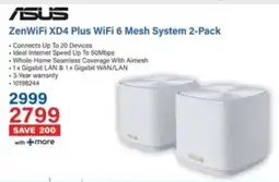 Incredible Connection ASUS ZenWiFi XD4 Plus WiFi 6 Mesh System offer