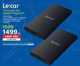Incredible Connection Lexar 1TB Portable SSD 1000MB/s Read/Write offer