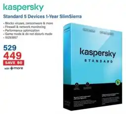 Incredible Connection Kaspersky Standard 5 Devices 1-Year SlimSierra offer
