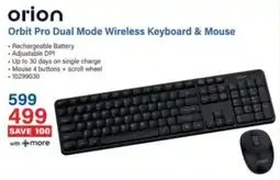 Incredible Connection Orion Orbit Pro Dual Mode Wireless Keyboard & Mouse offer