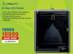 Incredible Connection CREALITY K1 Max 3D Printer offer