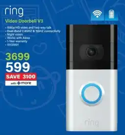 Incredible Connection Ring Video Doorbell V3 offer