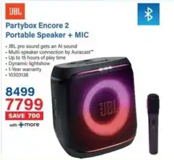 Incredible Connection JBL Partybox Encore 2 Portable Speaker + MIC offer