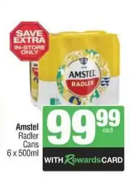 Spar Tops Amstel Radler Cans offer