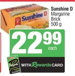 Spar Sunshine D Margarine Brick offer