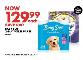 Woolworths BABY SOFT 2-PLY TOILET PAPER offer