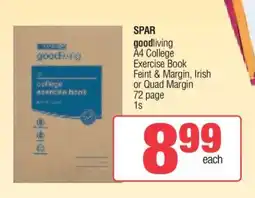 Spar SPAR goodliving A4 College Exercise Book offer
