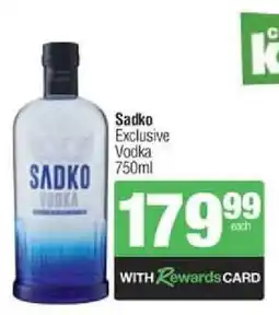 Spar Tops SADKO EXCLUSIVE VODKA 750ML offer