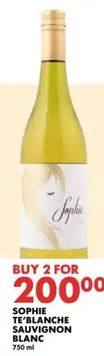 Woolworths SOPHIE TE'BLANCHE SAUVIGNON BLANC offer