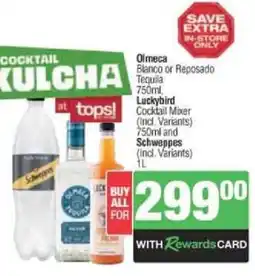 Spar Tops Olmeca, Luckybird, Schweppes Bundle offer