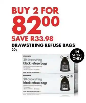 Woolworths Drawstring Refuse Bags 20s offer