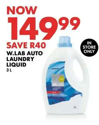 Woolworths W.LAB AUTO LAUNDRY LIQUID offer