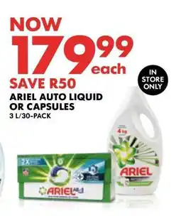 Woolworths ARIEL AUTO LIQUID OR CAPSULES offer