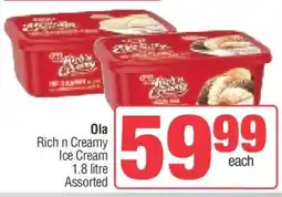 Spar OLA Rich 'n Creamy Ice Cream offer