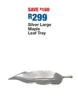 OK Furniture Silver Large Maple Leaf Tray offer