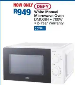 OK Furniture DEFY White Manual Microwave Oven offer