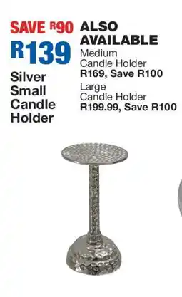OK Furniture Silver Small Candle Holder offer