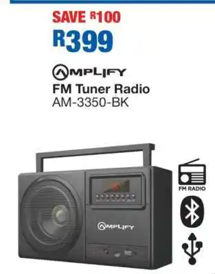 OK Furniture Amplify FM Tuner Radio AM-3350-BK offer