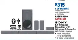 OK Furniture SONY 5.1-Channel Soundbar with Wireless Subwoofer offer