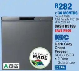 OK Furniture Dark Grey Chest Freezer KCG305GR offer