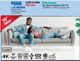 OK Furniture Hisense 4K Smart Digital LED TV 75A6N offer