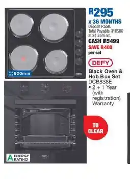 OK Furniture DEFY Black Oven & Hob Box Set DCB838E offer