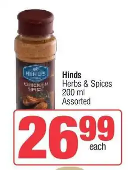 Spar Hinds Herbs & Spices offer