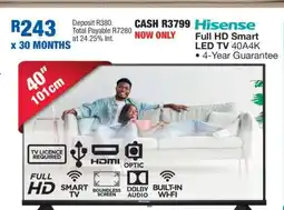OK Furniture Hisense Full HD Smart LED TV 40A4K offer