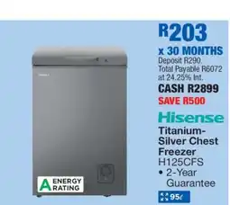 OK Furniture Hisense Titanium-Silver Chest Freezer H125CFS offer