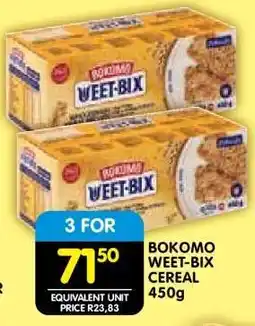 Shoprite Bokomo Weet Bix Cereal-450g offer