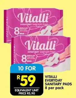 Shoprite VITALLI EVERYDAY SANITARY PADS offer