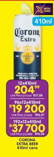 Shoprite CORONA EXTRA BEER 410ml cans offer