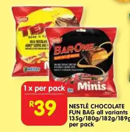 Shoprite NESTLÉ CHOCOLATE FUN BAG all variants offer