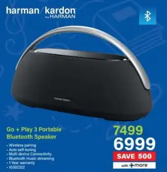 Incredible Connection Harman/ Kardon Go + Play 3 Portable Bluetooth Speaker offer