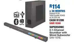 OK Furniture SUPERSONIC 2.1-Channel Soundbar with Wired Subwoofer SAV-101E offer
