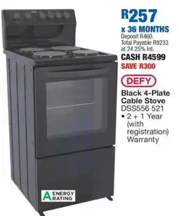 OK Furniture Black 4-Plate Cable Stove offer