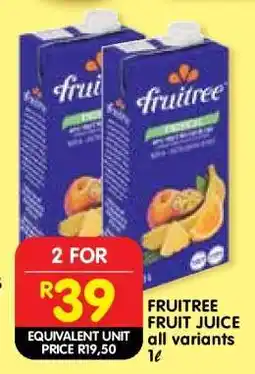 Shoprite FRUITREE FRUIT JUICE all variants 1ℓ offer