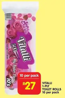 Shoprite VITALLI 1-PLY TOILET ROLLS 10 per pack offer