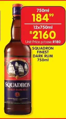 Shoprite SQUADRON FINEST DARK RUM 750ml offer