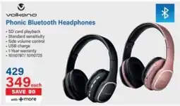 Incredible Connection Volkano Phonic Bluetooth Headphones offer