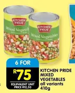 Shoprite KITCHEN PRIDE MIXED VEGETABLES offer