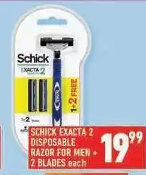 Shoprite SCHICK EXACTA 2 DISPOSABLE RAZOR FOR MEN + 2 BLADES each offer