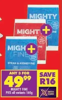 Shoprite Mighty Fine Pies all variants 160g offer